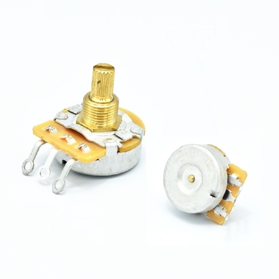 সাদা 10000ohm বৈদ্যুতিক গিটারের পাত্র 0.125w B100k পটেনশিওমিটার