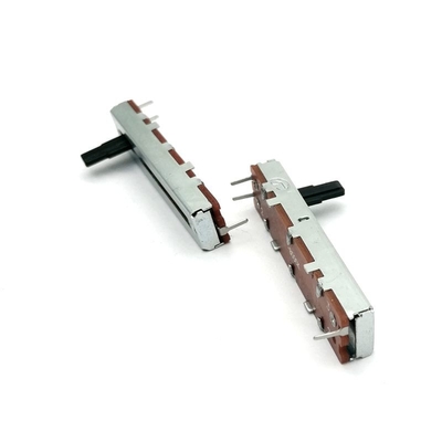 0.05W 10k ওহম স্লাইড পটেনশিওমিটার 30mm ডুয়াল লিনিয়ার পিসি পিন